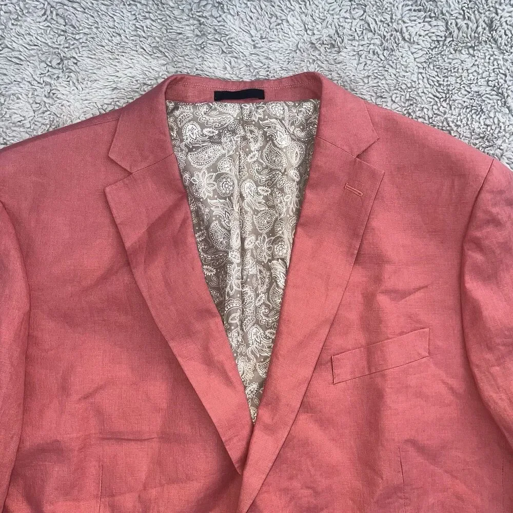 Lauren Ralph Lauren Men’s Lassiter Ultraflex Linen Blazer  50R Salmon Red NWOT